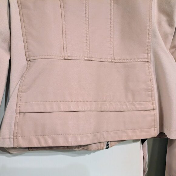 Express Pink Vegan Leather Moto Cafe Racer Quilted Jacket M NWOT - Picture 13 of 15
